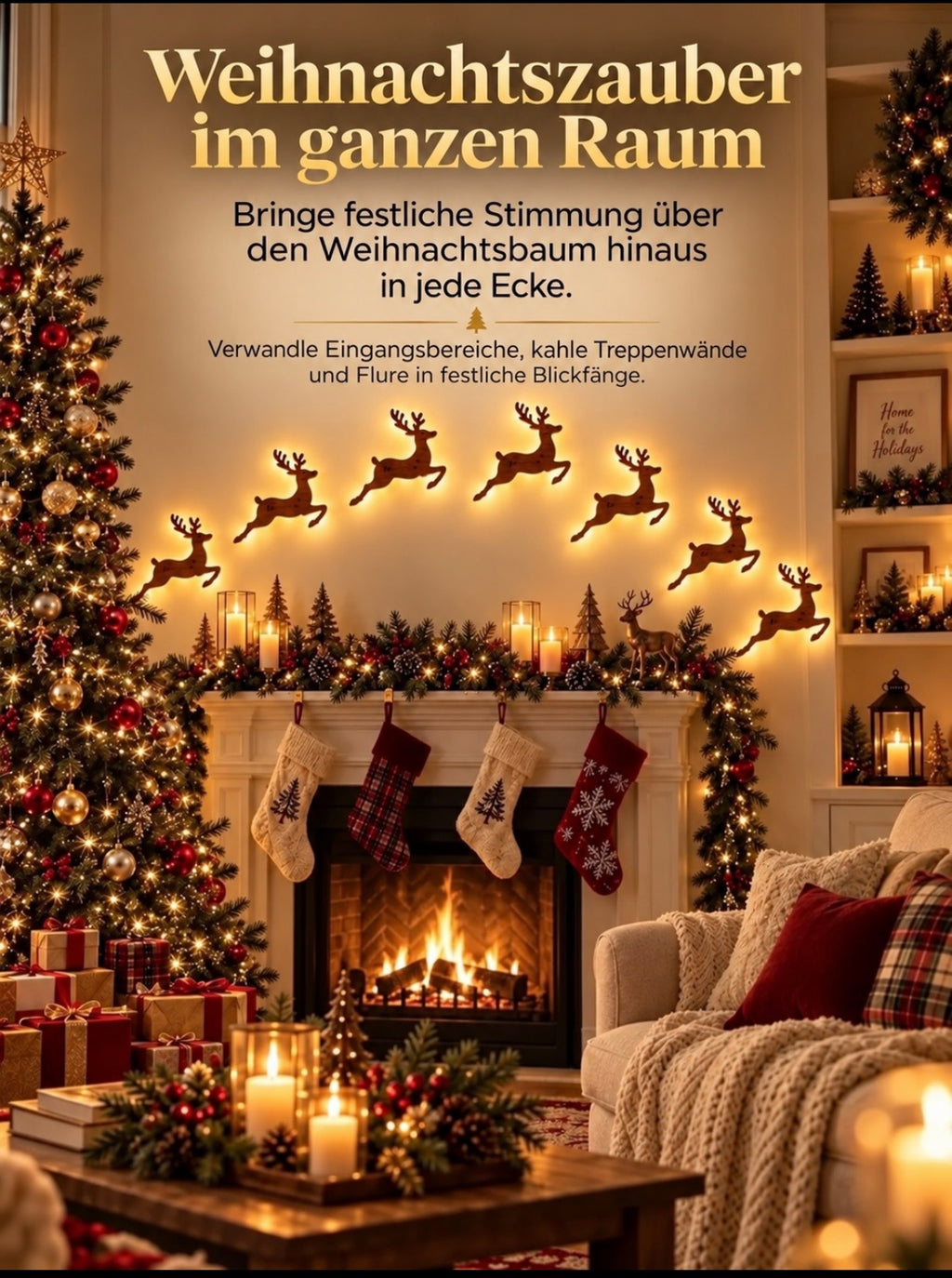 Beleuchtete 3D-Weihnachtswanddekoration