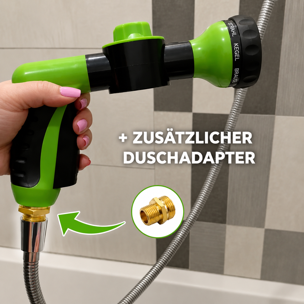 Hochdruck-Sprühdüse, Schlauch, Hundedusche, Pistole, 3-Modus, verstellbar