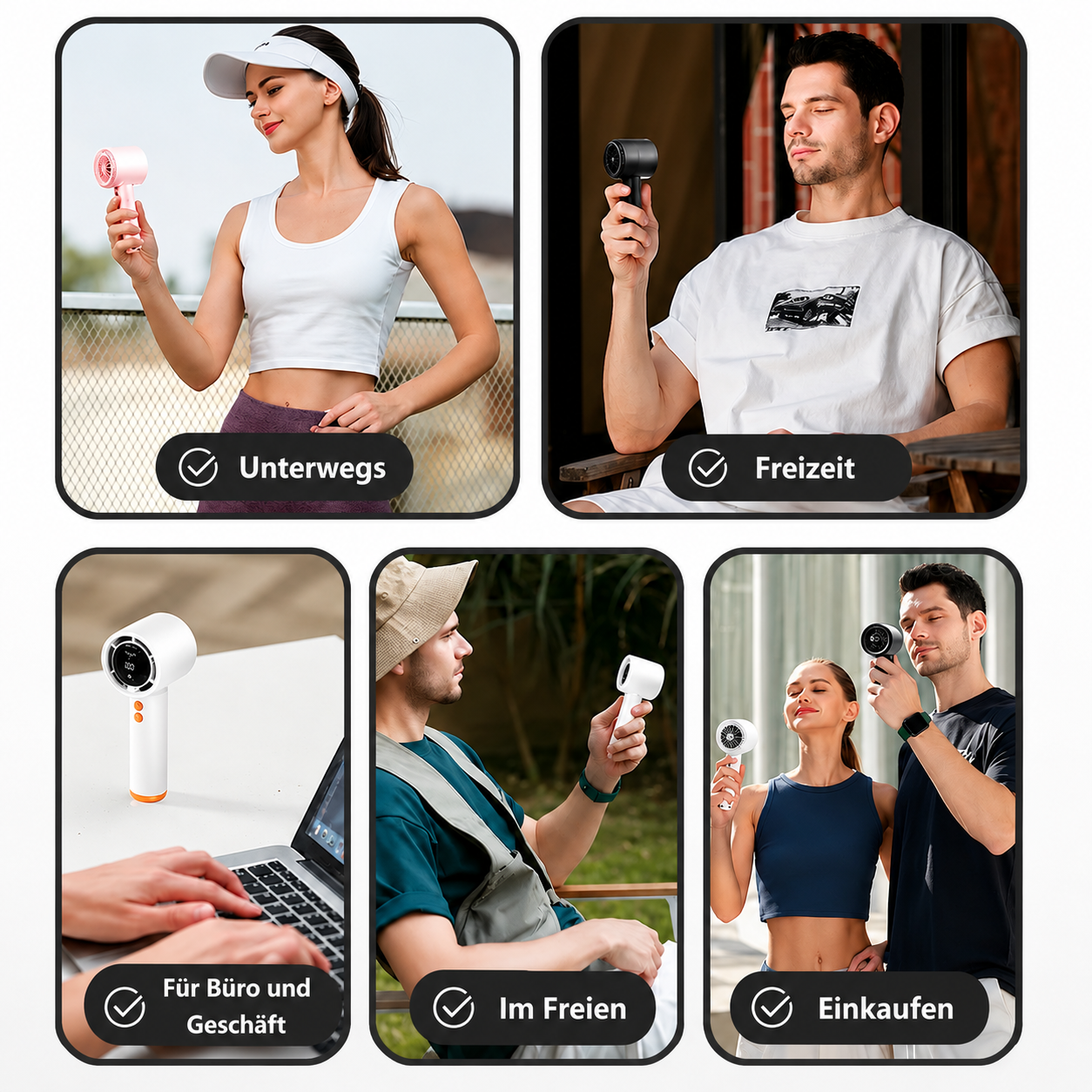 Portable Mini Handheld Fan with USB Fast Charging Function