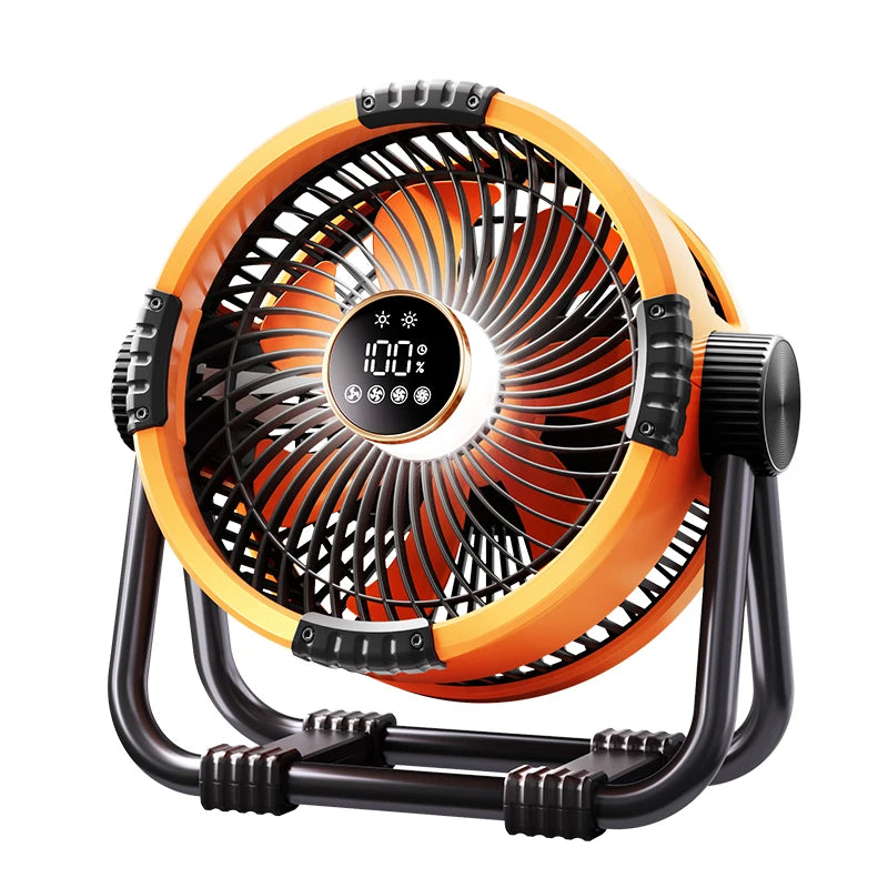 Camping Fan, 20000 mAh, Rechargeable, Portable, Outdoor Camping Fan, Cordless Tent Ceiling Fan with LED Light, Camping Air Circulator