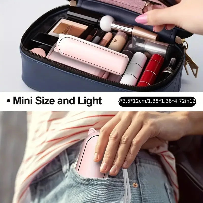 Portable Mini Fan, USB Rechargeable, 3-Speed Adjustable, Foldable Handheld Fan