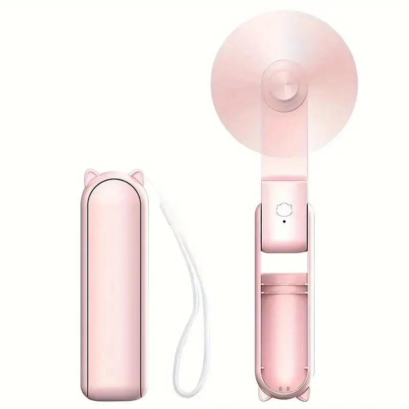 Portable Mini Fan, USB Rechargeable, 3-Speed Adjustable, Foldable Handheld Fan