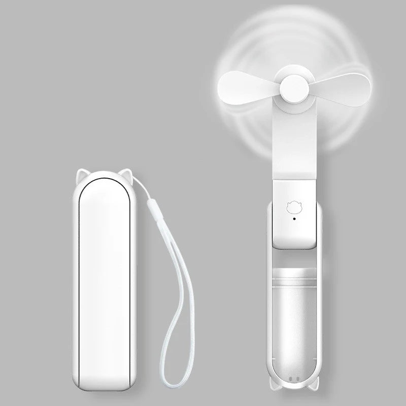 Portable Mini Fan, USB Rechargeable, 3-Speed Adjustable, Foldable Handheld Fan