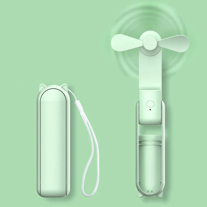 Portable Mini Fan, USB Rechargeable, 3-Speed Adjustable, Foldable Handheld Fan