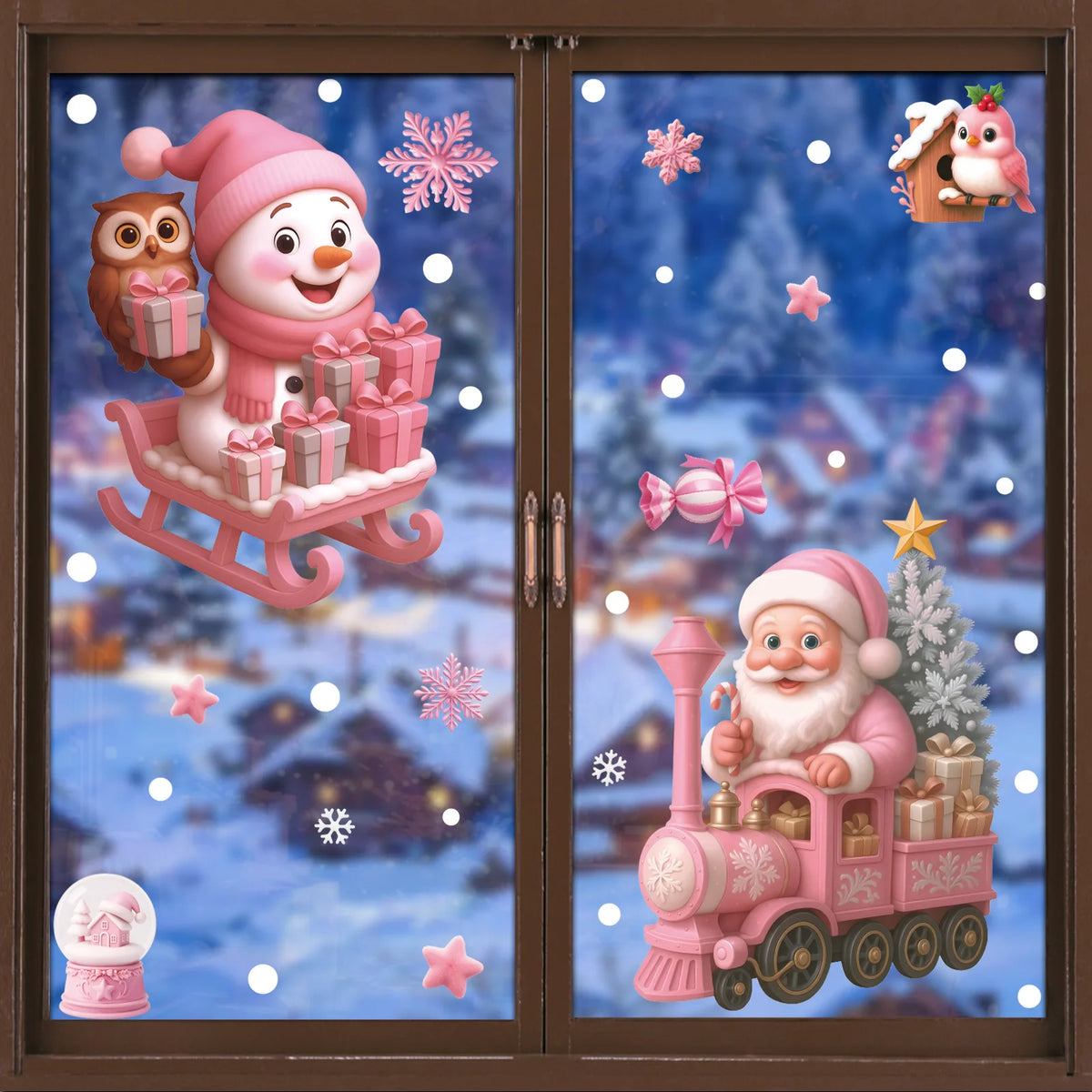 Weihnachtsmann-Fensteraufkleber