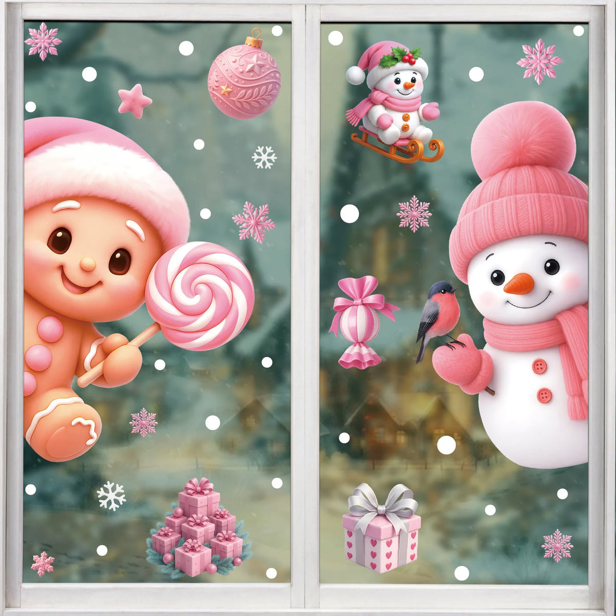 Weihnachtsmann-Fensteraufkleber